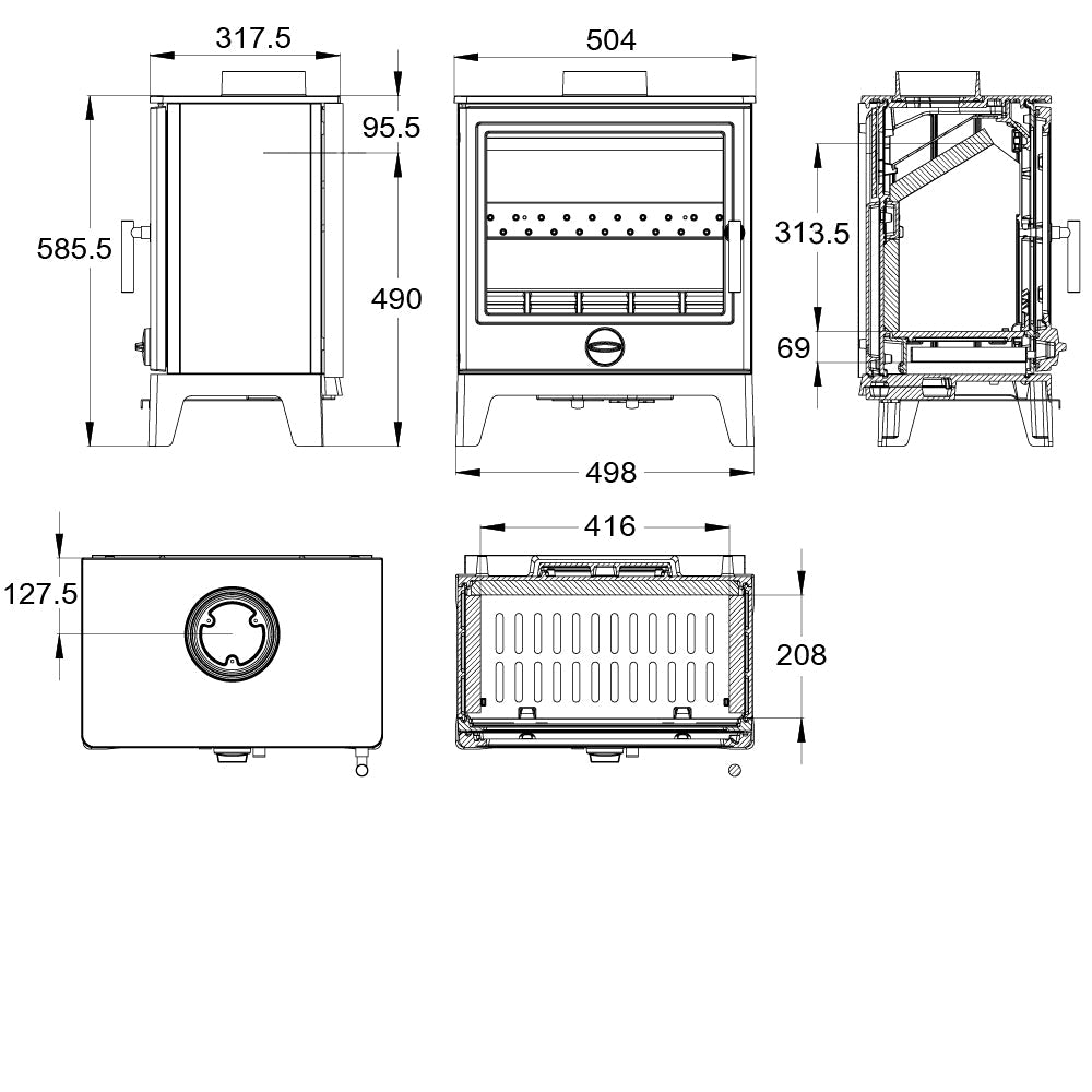 Derwent Large Multi-Fuel Stove