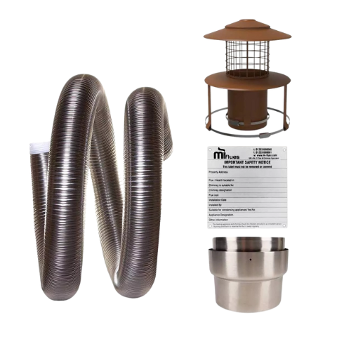 6 Metre Flexible Flue Liner Kit – 5" (125mm) – 316/316 Grade Stainless Steel