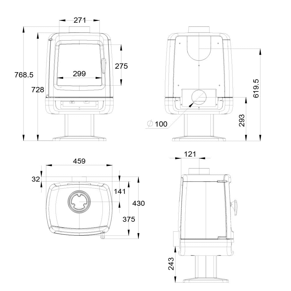 Firepod Pedestal Wood Stove
